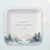 Landelijke Winter Bos Bruiloft Feest Papieren Bordje