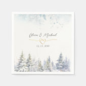 Landelijke Winter Bos Huwelijks Servetten (Voorkant)