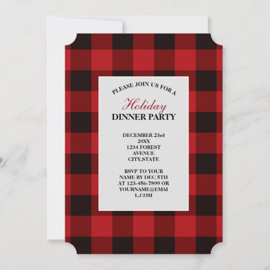 landelijke winter houthakker rode buffel geruite f kaart (Voorkant)