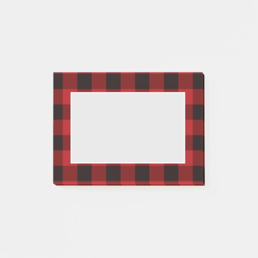 landelijke winter houthakker rode buffel geruite f post-it® notes (Voorkant)