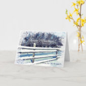 Landelijke Winter Scene Season's Greetings Kaart (Gele Bloem)