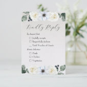 Landelijke Winterbloemen RSVP Kaartje (Staand voorkant)