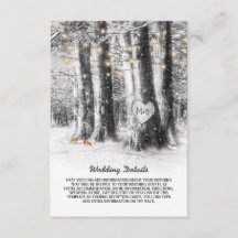 Landelijke winterboom- en snoerlichten trouwdetail