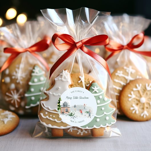 Landelijke wintercharme | Gezins Kerstvakantie Ronde Sticker