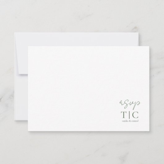 Landelijke Winterhuwelijk Bosgroen ID1049 RSVP Kaartje (Voorkant)