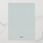 Landelijke Witte Rozen Groene Moderne Trouw Folie Uitnodiging (Achterkant)