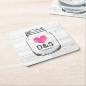 Landelijke witte schuur houten metselwerkjaren tro kartonnen onderzetters (Schuin)