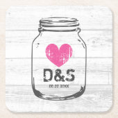 Landelijke witte schuur houten metselwerkjaren tro kartonnen onderzetters (Voorkant)