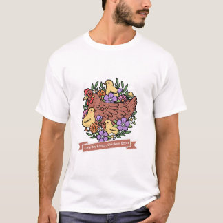 Landelijke wortels, kippenlaarzen kip  t-shirt