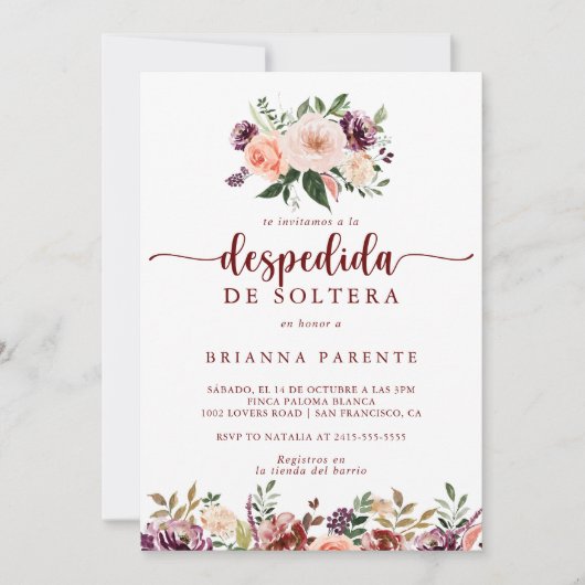 Landelijke zomer bloemige Spaanse bruidsjurk showe Kaart (Voorkant)