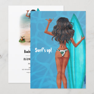 Landelijke zomer surf strand bruidsfeest kaart