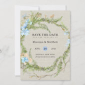 Landelijke zomerse varenkrans bruiloft Save The Da Kaart (Voorkant)