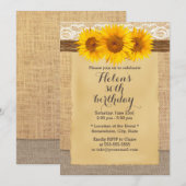 Landelijke zondbloem Borlap Birthday Party Kaart (Voorkant / Achterkant)