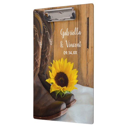 Landelijke zondbloem - Westerne bruiloft Klembord (Links)