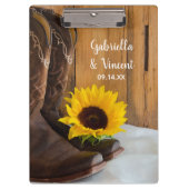 Landelijke zondbloem - Westerne bruiloft Klembord (Voorkant)