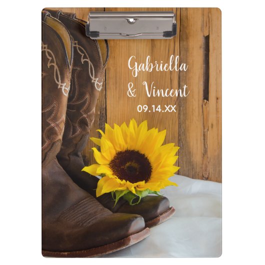 Landelijke zondbloem - Westerne bruiloft Klembord (Voorkant)