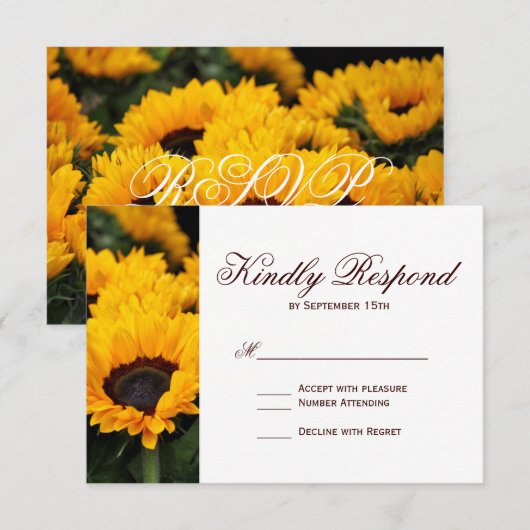 Landelijke zondensbloemen Berichten RSVP-kaarten RSVP Kaartje (Voorkant / Achterkant)
