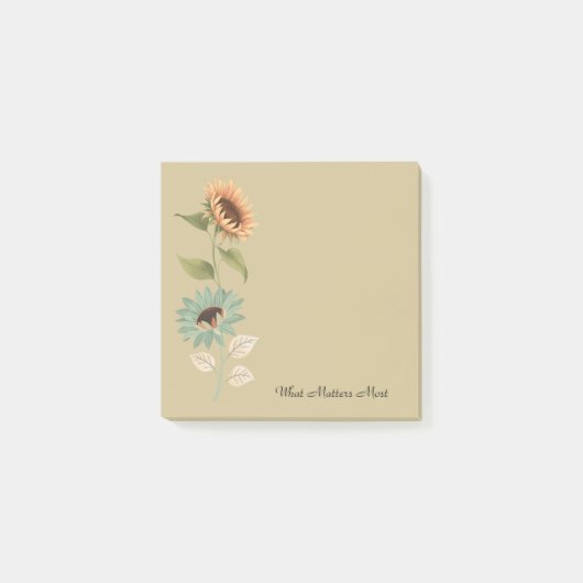 Landelijke Zonnebloem Aangepaste Sticker Post-it® Notes (Voorkant)