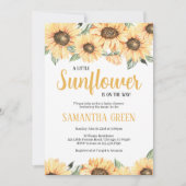 Landelijke Zonnebloem Baby Shower Uitnodiging (Voorkant)