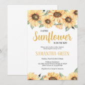 Landelijke Zonnebloem Baby Shower Uitnodiging (Voorkant / Achterkant)