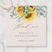 Landelijke Zonnebloem Bruidsdiner Bedankt Bedankjes Labels (Voorkant)