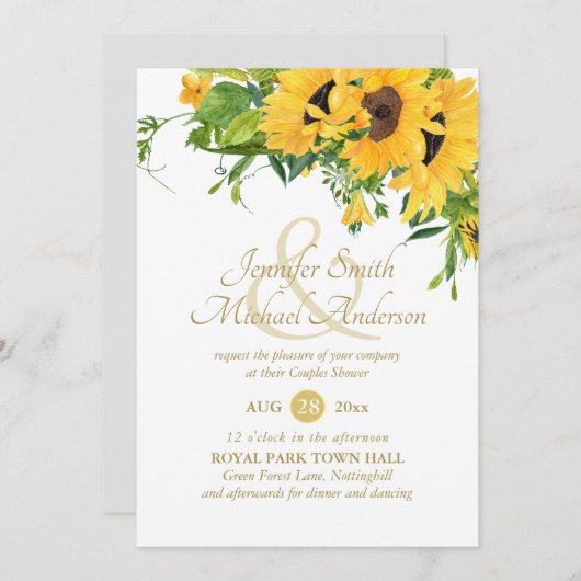 Landelijke Zonnebloem Bruidsdouche Ampersand Koppe (Voorkant / Achterkant)