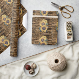 Landelijke Zonnebloem Cadeaupapier