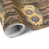Landelijke Zonnebloem Cadeaupapier (Rol Hoek)