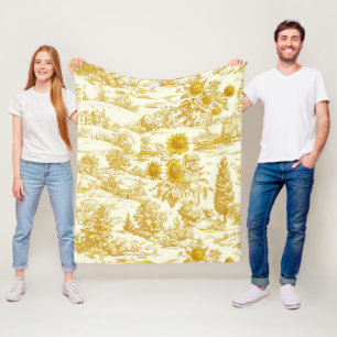 Landelijke zonnebloem countryside toile in warme t fleece deken