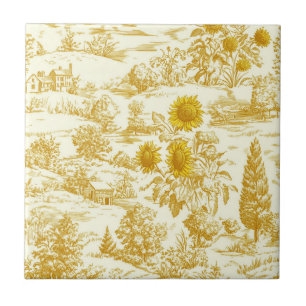 Landelijke zonnebloem countryside toile in warme t tegeltje