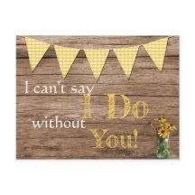 Landelijke zonnebloem en geruite bruidsmeisjes uit