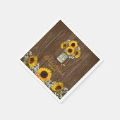 Landelijke Zonnebloem en Metselaarsvaas Bruiloft Servet (Hoek)