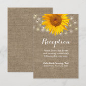 Landelijke zonnebloem- en snoerlampen jute ontvang informatiekaartje (Voorkant / Achterkant)