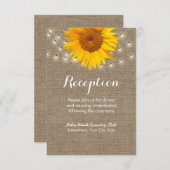 Landelijke zonnebloem- en snoerlichten jute ontvan informatiekaartje (Voorkant / Achterkant)