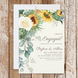 Landelijke zonnebloem eucalyptus witte rozen verlo kaart