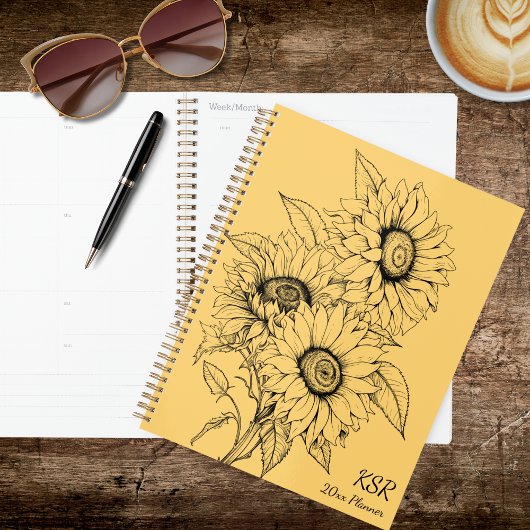 Landelijke Zonnebloem Illustratie Planner