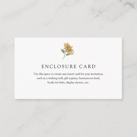 Landelijke Zonnebloem Kaart (Voorkant)