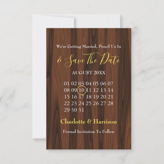 Landelijke Zonnebloem Kalender Trouw Save The Date (Voorkant)