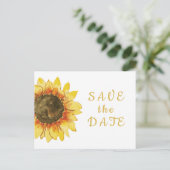 Landelijke zonnebloem. Landelijke bruiloft Bewaar Uitnodiging Briefkaart (Staand voorkant)