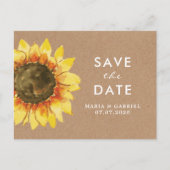 Landelijke zonnebloem. Landelijke bruiloft Save t Uitnodiging Briefkaart (Voorkant)