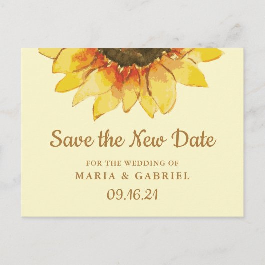 Landelijke zonnebloem Landelijke bruiloft Save the Uitnodiging Briefkaart (Voorkant)