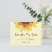 Landelijke zonnebloem Landelijke bruiloft Save the Uitnodiging Briefkaart (Staand voorkant)