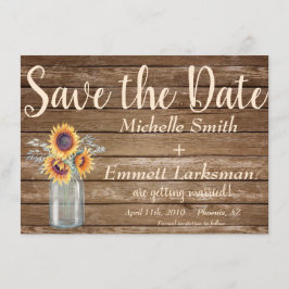 Landelijke Zonnebloem Landelijke Houten Save the D Date