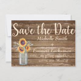 Landelijke Zonnebloem Landelijke Houten Save the D Date