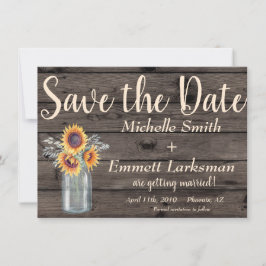 Landelijke Zonnebloem LandStijl Houten Save the Da Kaart