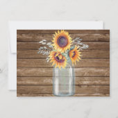 Landelijke Zonnebloem LandStijl Houten Save the Da Save The Date (Achterkant)