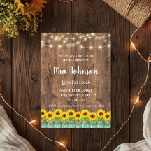 Landelijke Zonnebloem Metselaarsglas Baby Shower U
