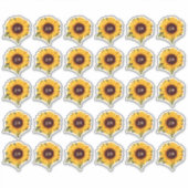 Landelijke Zonnebloem Monogrammering Envelope Zege Sticker (Voorkant)