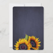 Landelijke zonnebloem navy goud bruiloft kaart (Achterkant)