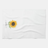 Landelijke Zonnebloem Persoonlijke Naam Script Theedoek (Horizontaal)